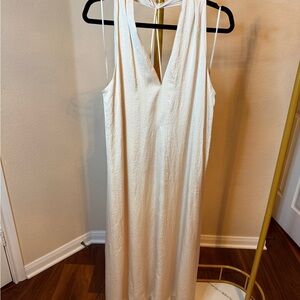 Anthropologie Elegant Cream Sleeveless Dress